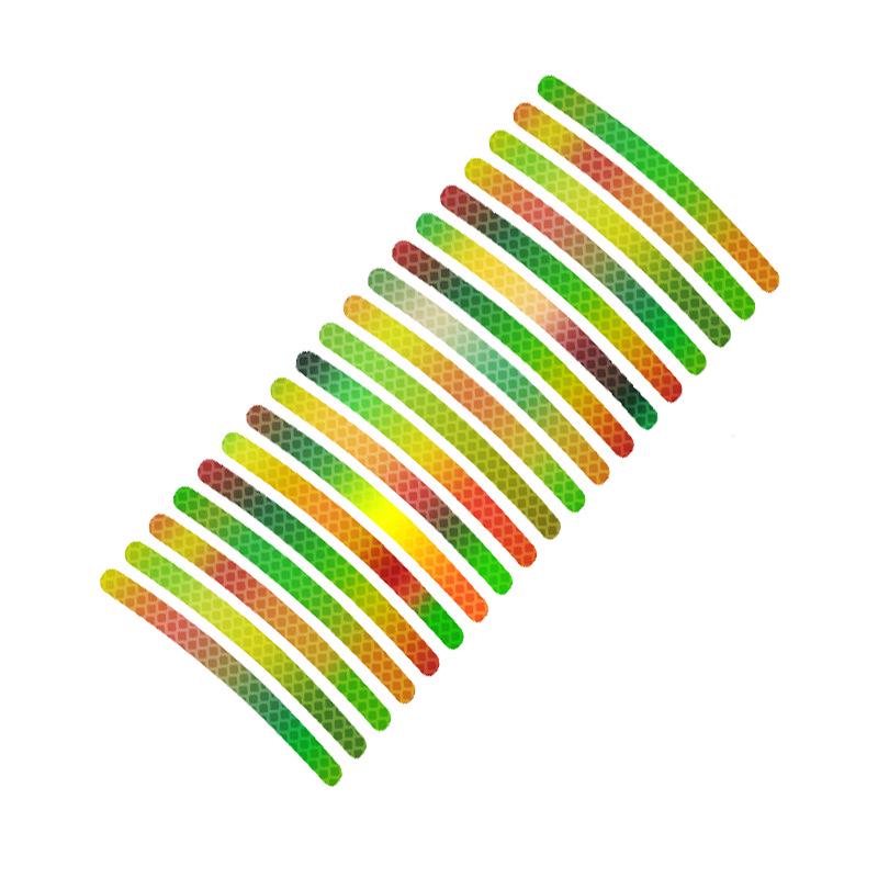 Colorful Reflective Wheel Stickers for Electric Motorcycles and Cars - Night Safety and Anti-Collision Enhanced Design