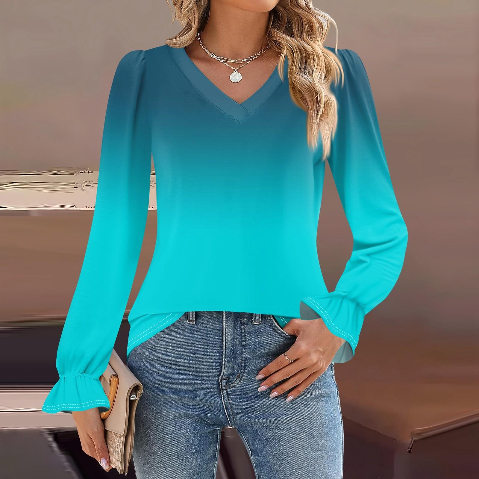 

Женский повседневный топ с длинными рукавами и полосатым принтом, с v-образным вырезом XXXL