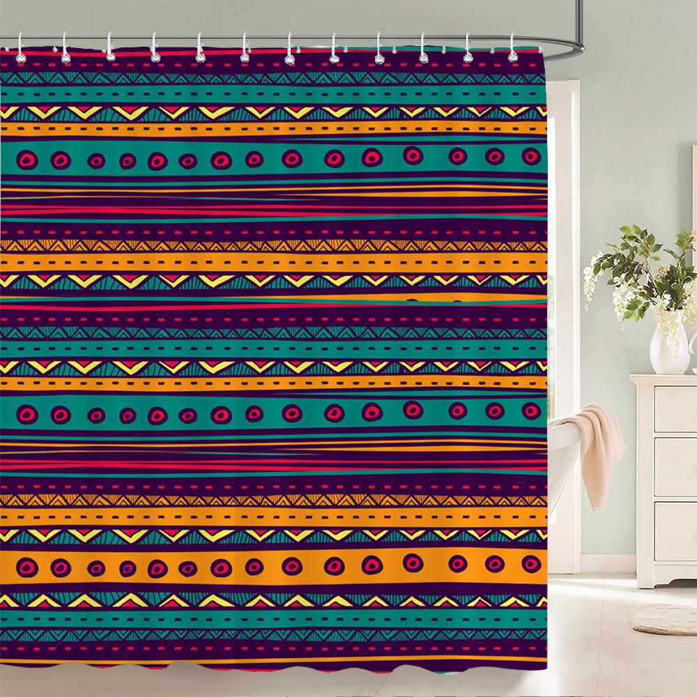 Bohemian style Shower Curtains Waterproof Polyester Fabric Boho Bath Curtains For Bathroom Bathtub Curtain With Hooks