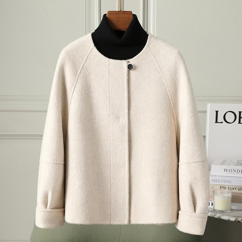 Double-sided wool coat women's short spring new temperament loose woolen coat women's small