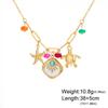 1pc Fashionable Women's Stainless Steel Sunstar Turtle Colorful Beaded Pendant Necklace, Unique  Elegant Necklace Gift For Friends