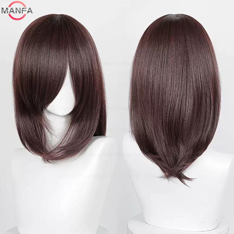 40cm Medium Basic Anime Cosplay Wig Bang Blond  Black White Red Pink Green Brown Gold Blue Heat Resistant Synthetic Hair Wigs