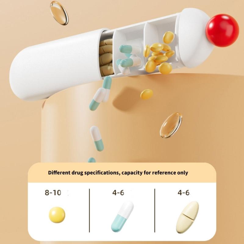 Leakproof ABS Pills Case Small Travel Friendly Medicine Box For Daily Medication Management And Easy Portability