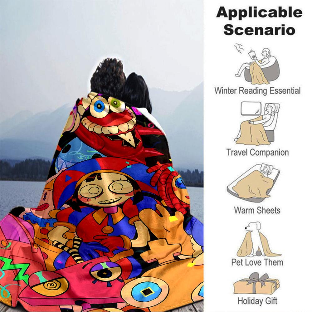 1Pc Colorful Cartoon Characters Blanket Soft Throw Blanket For Home Bedroom Bed Sofa Travel Office Solid Christmas Blanket