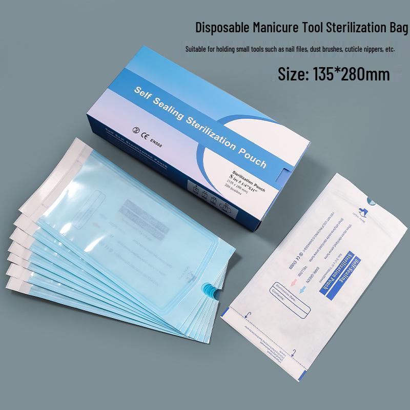 Samouzavírací sterilizační sáček odolný vůči vysokým teplotám pro manikúrní nástroje