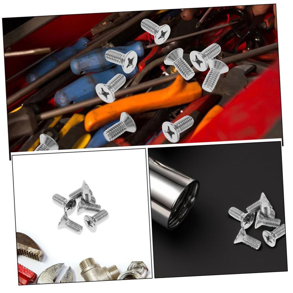 LOORGVEL 8pcs Car Brake Screw Kit Front and Brake Pad 93600-06014-0h Stainless Steel Brake Screw Set Compatible with Honda