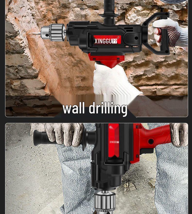 High-Power Handheld Electric Mortar and Cement Mixer Drill