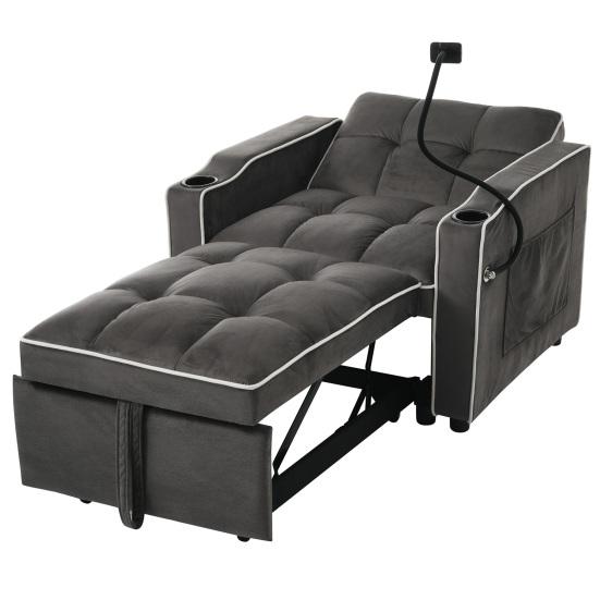 Flat Bed Upholstered Solid Structure LED Lighting Large Storage Space Hydraulic Lift Function Bedroom with USB Ports Adult Multi-color Lights