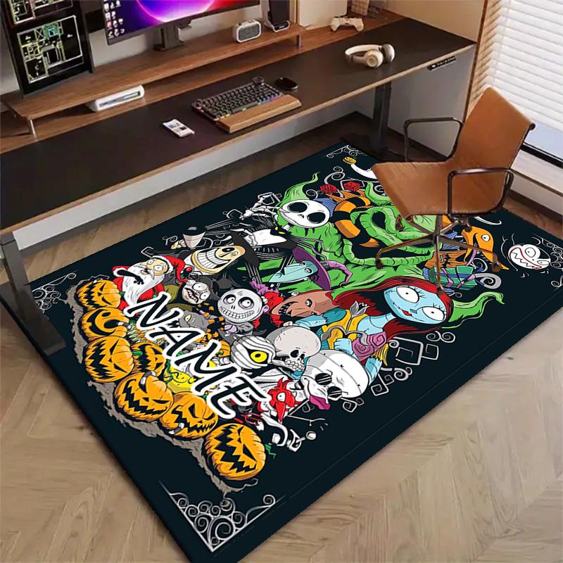 Custom Jack Mat Personalized Name, Polyester Washable Indoor Entryway Rug, Gift for Christmas, Easter, Thanksgiving Day