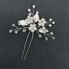 1 Zestaw spinki do włosów z kwiatem perłowym Zestawy grzebieni do włosów dla panny młodej Ślubne akcesoria do włosów Tiarki ze stopu ze złotym liściem Spinka do włosów księżniczki Modna biżuteria