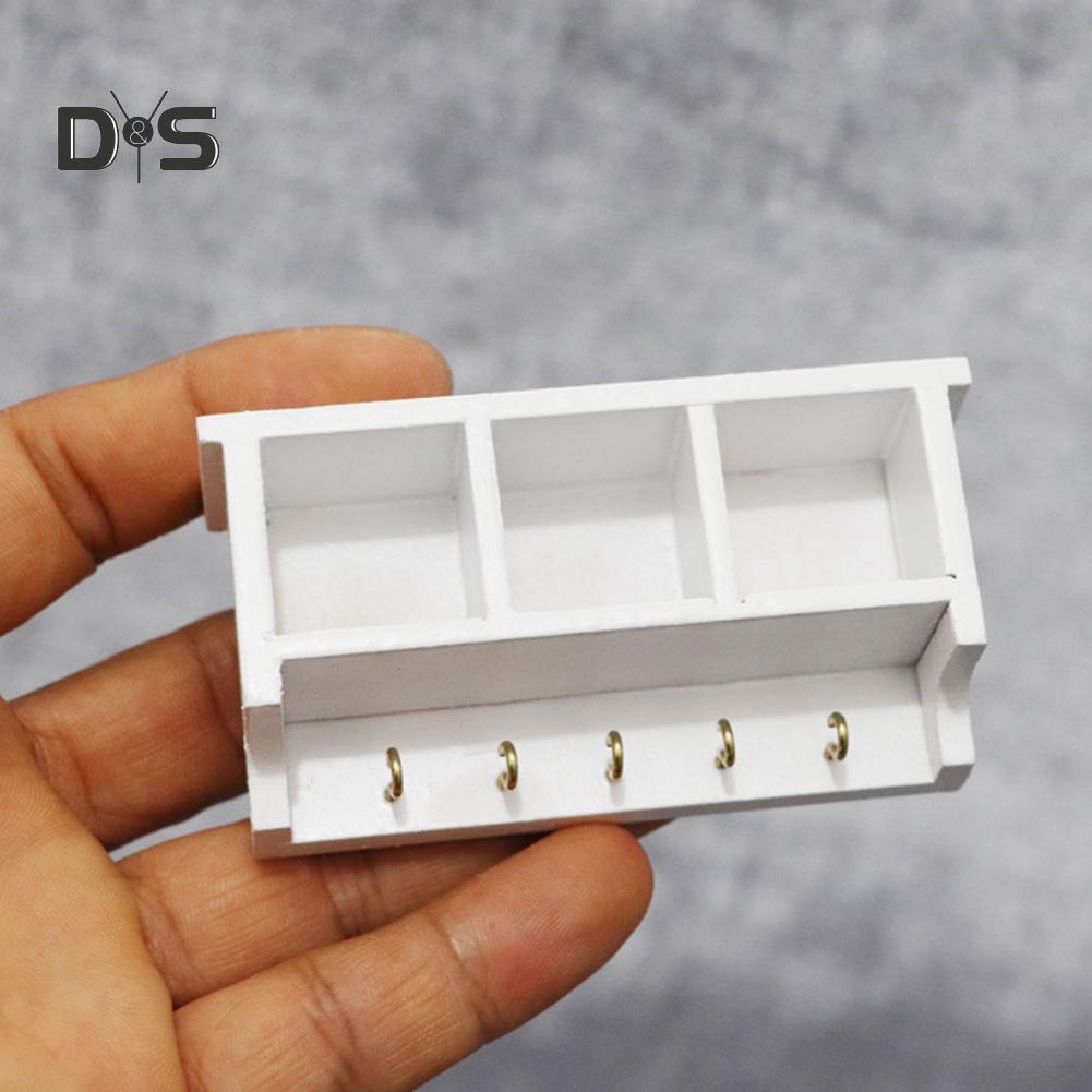 Mud In Your Eye Mini Dollhouse Wooden Storage Rack with Hook Kitchen Furniture Accessory