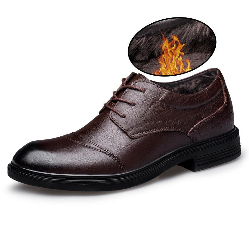 

Осенние мужские туфли из первого слоя коровьей кожи, деловые, повседневные, на шнуровке, модные, для работы, мужские туфли, бархатные, большого размера, кожаные туфли 39