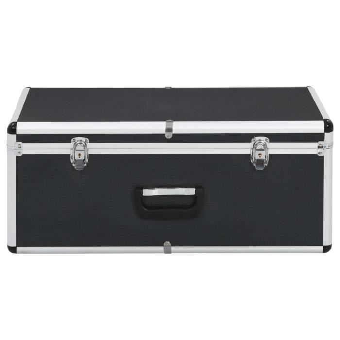 VidaXL Boîtes de rangement 2 pcs Noir Aluminium