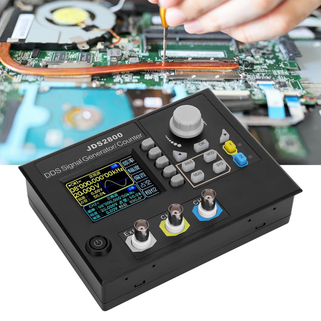 JDS2800 15MHz Function Signal Generator 2.4in LCD DDS Dual Channel Signal Source