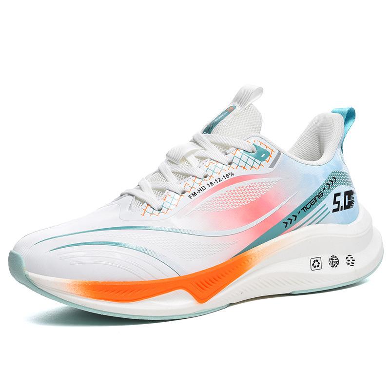 Extra large size leather surface autumn and winter sports shoes men's carbon board cushioning running shoes student body test shoes trendy men's shoes