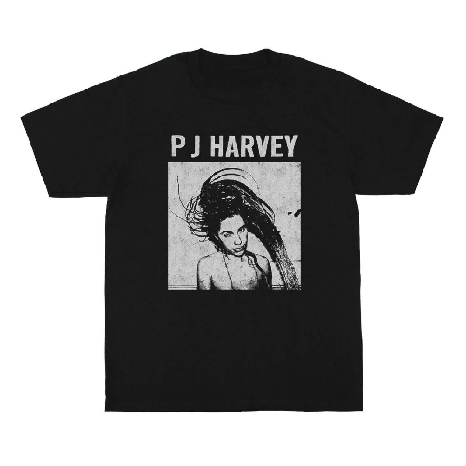 

PJ Harvey T-Shirt Rid of Me Indie Rock Singer John Parish Kate Bush Printed Short Sleeves Women s Printed Lothing Shirts Y2K Top S чёрный