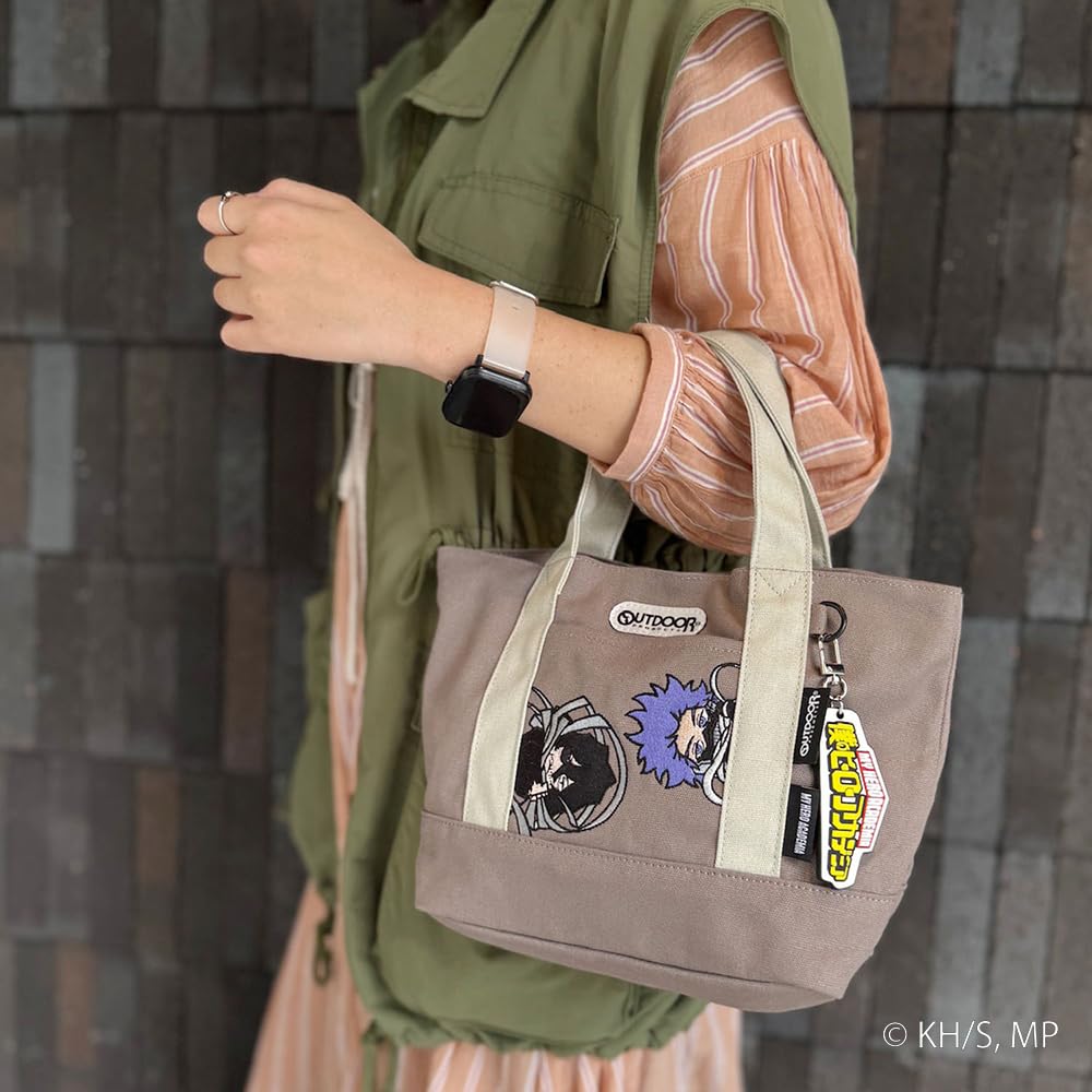 Hero Academia x OUTDOOR Mini Character Tote Bag with Keychain Hitoshi Shinso x Shota Aizawa ODHA12 Gray [My PRODUCTS] -