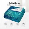 Turquoise Sunlit Sea Surface Cartoon Anime Print Flannel Blanket Soft Warm Throw for Kids Bedroom Sofa Christmas Office Car