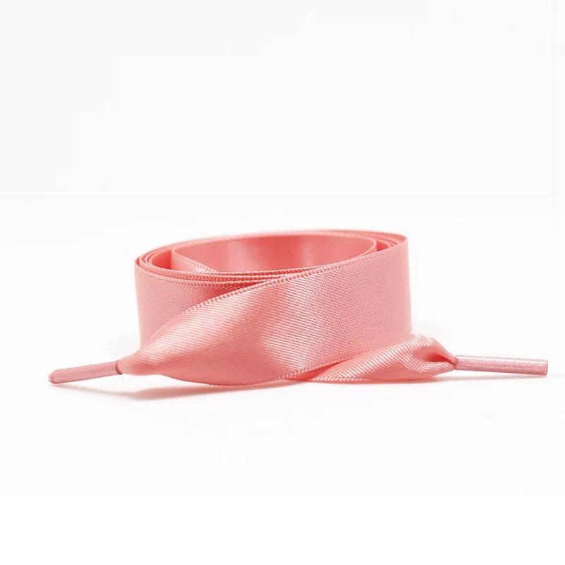 1 pereche 2 CM lățime șireturi satinate plate din panglică de mătase șireturi cizme adidași șiret 19 culori lungime 80CM 100CM 120CM S-1