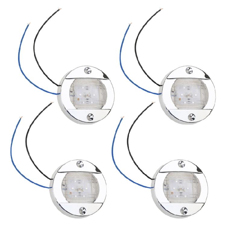Marine Transom RV Yacht 6 LED Stern Signal Light Round Stainless Steel Tail Lamp