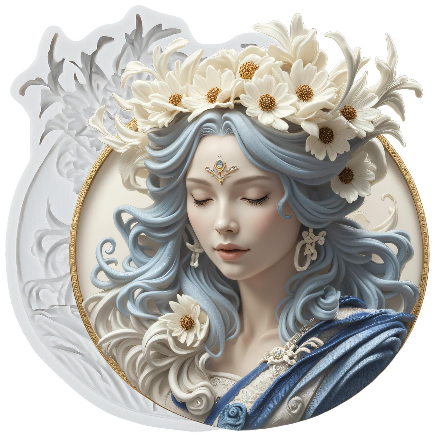 

Камея с фоторамкой Силиконовые формы Аватар леди Форма для мастики Инструменты для украшения торта Топпер для кекса Конфета Шоколад Форма для гампасты серый