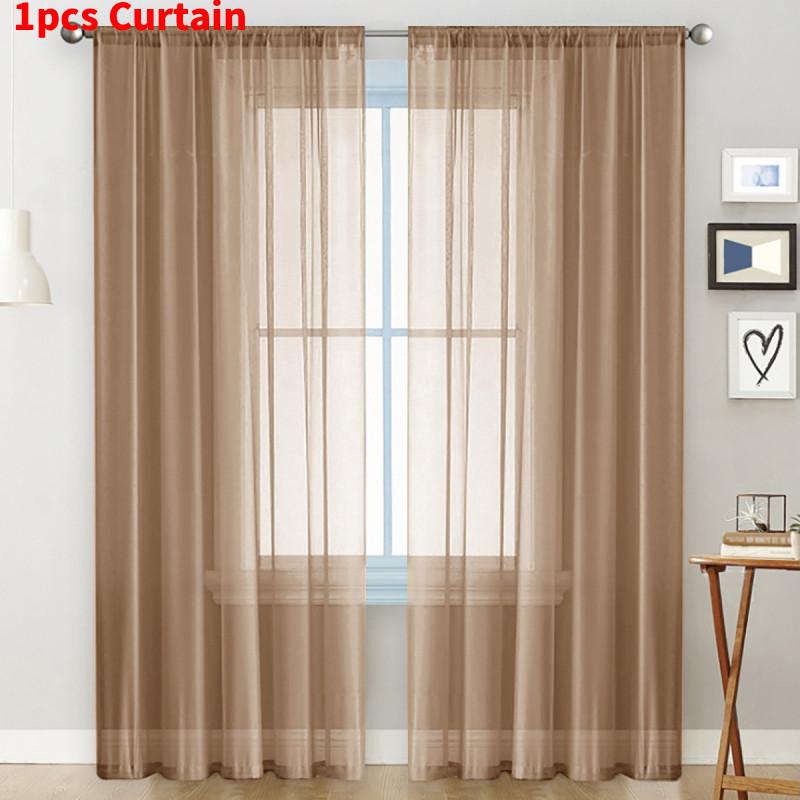 Modern Minimalist Polyester Semiopacity Window Curtain For Living Room And Balcony