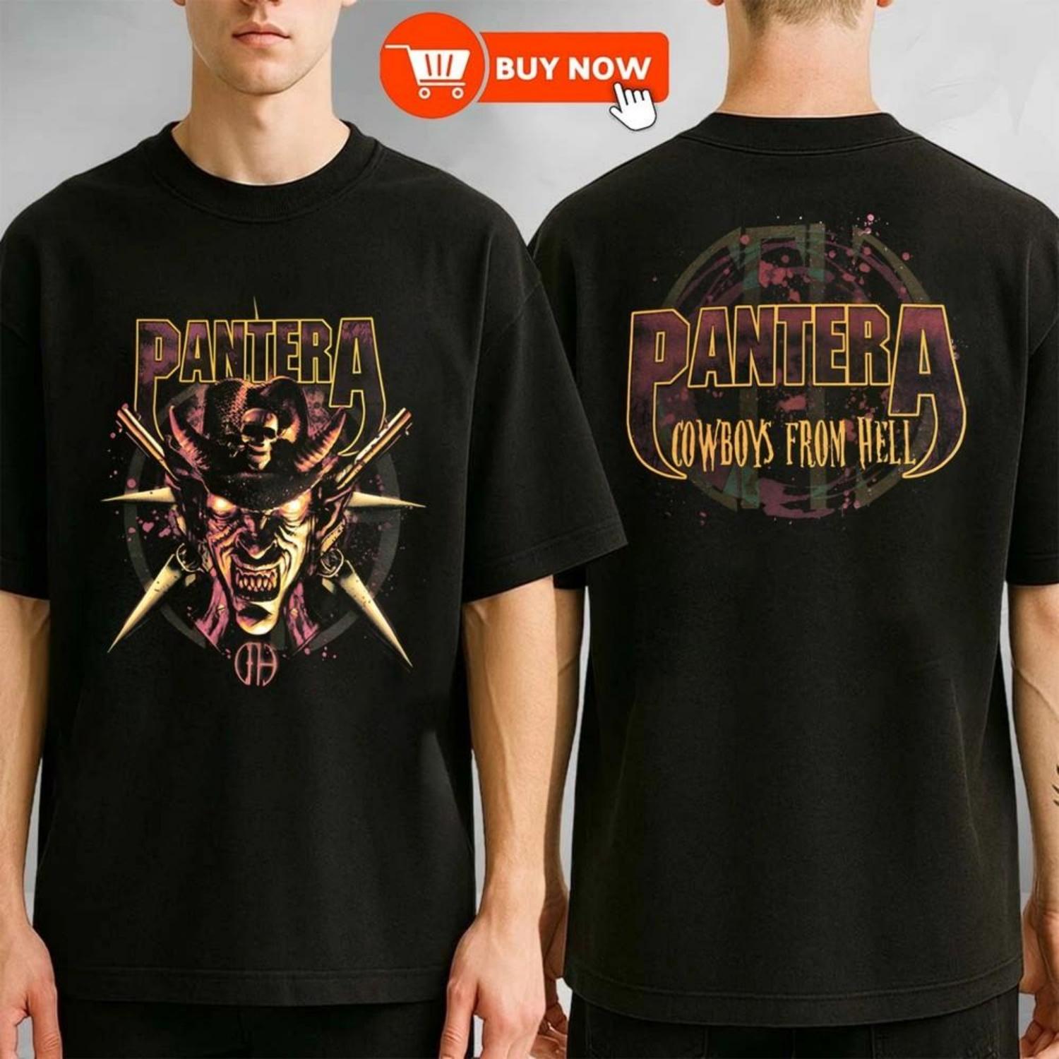 

Pantera Horned Cowboy Tour T-Shirt Family Metal Fan GiftFREE POSTAGE Unisex T-Shirt S