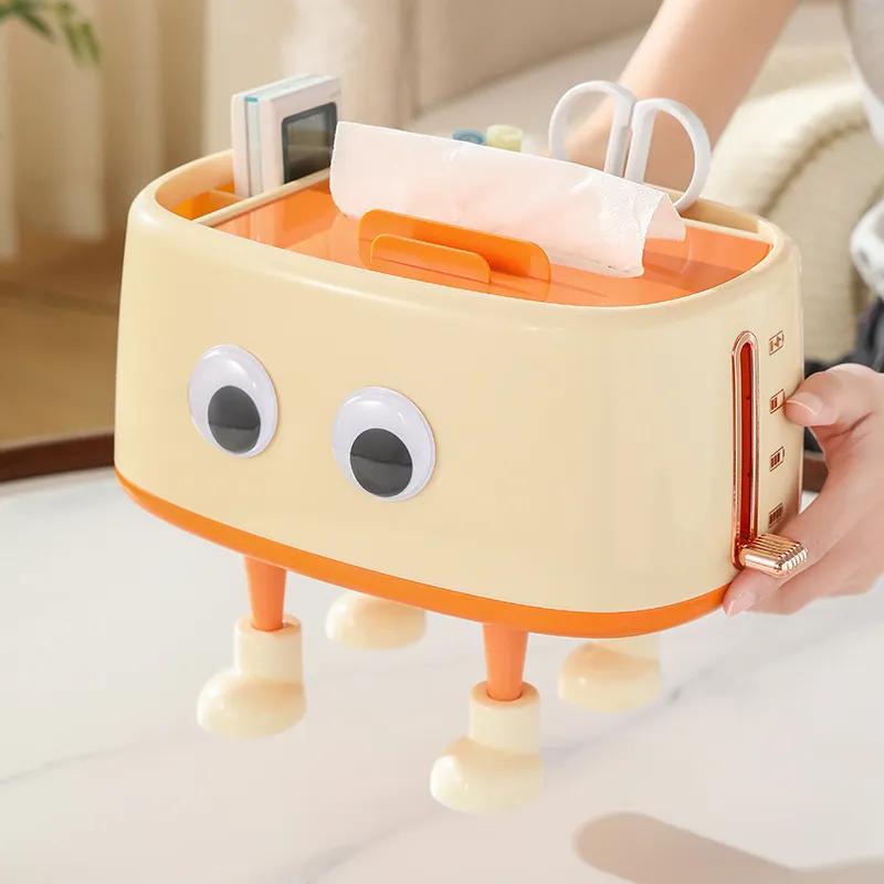 Creative DIY Cute Foot Decoration Storage Box Detachable Non Adhesive Tissue Box Garbage Can Foot Decoration YLE586