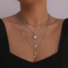 Tooxika Vintage Sun Love Heart Flower Necklace Diamonds Niche Street Fashion Necklace Women