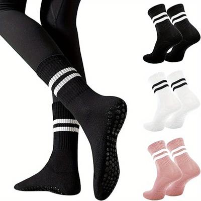1PACK/3 Pairs of Women's Yoga Socks, Middle Tube Socks, Women's Pilates Socks, Ballet Barefoot Exercise Socks