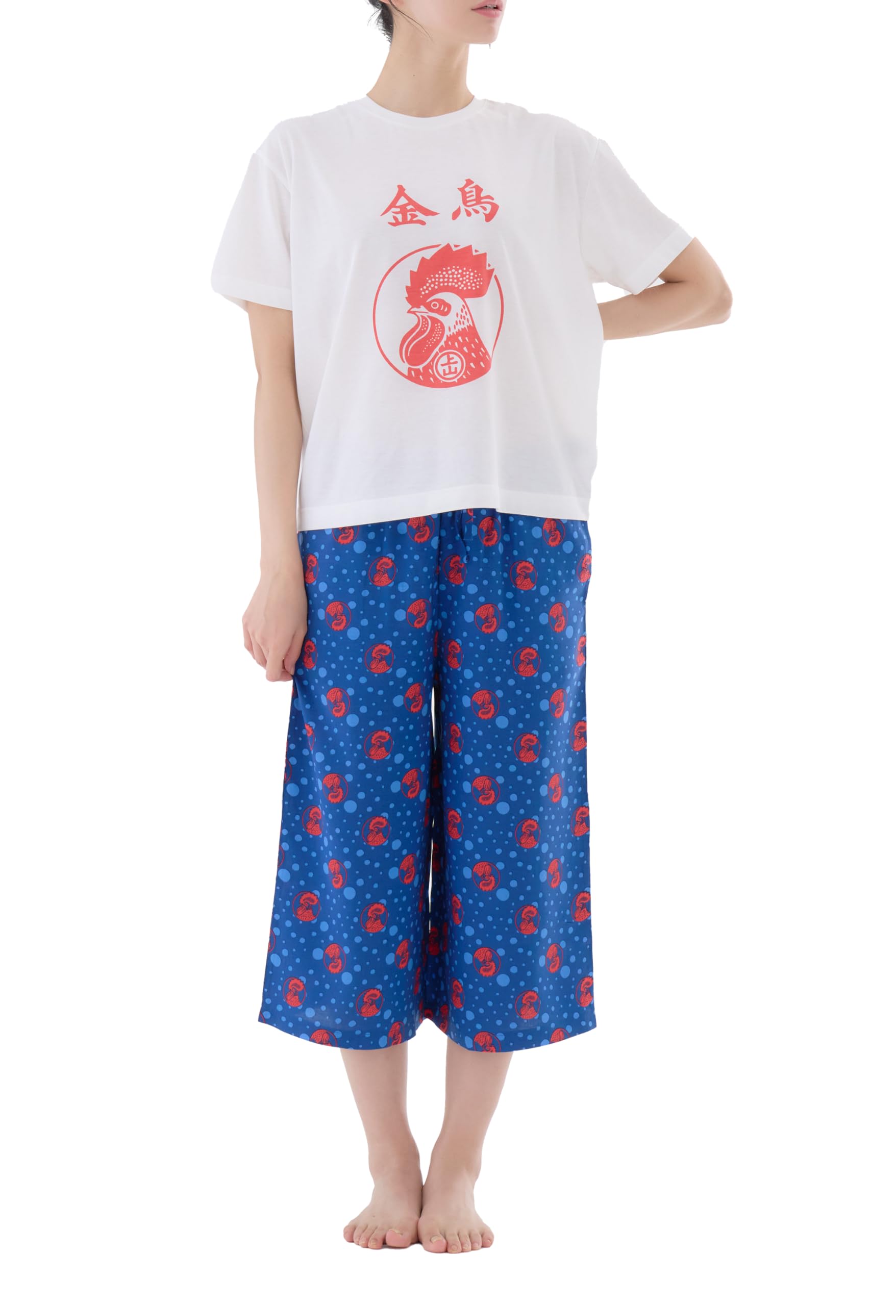 

RENFRO Loungewear Steteko Top and Bottom Size M Women s (Kincho Pattern) Set,