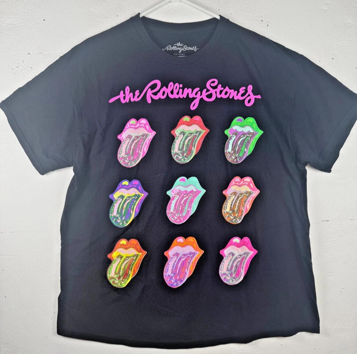 

Размер XL - Хлопковая футболка с графическим принтом логотипа губ The Rolling Stones Мужская футболка Топ Черный L
