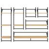 6 Piece Wall Shelf Set with Bars Sonoma Oak Wood Based Material