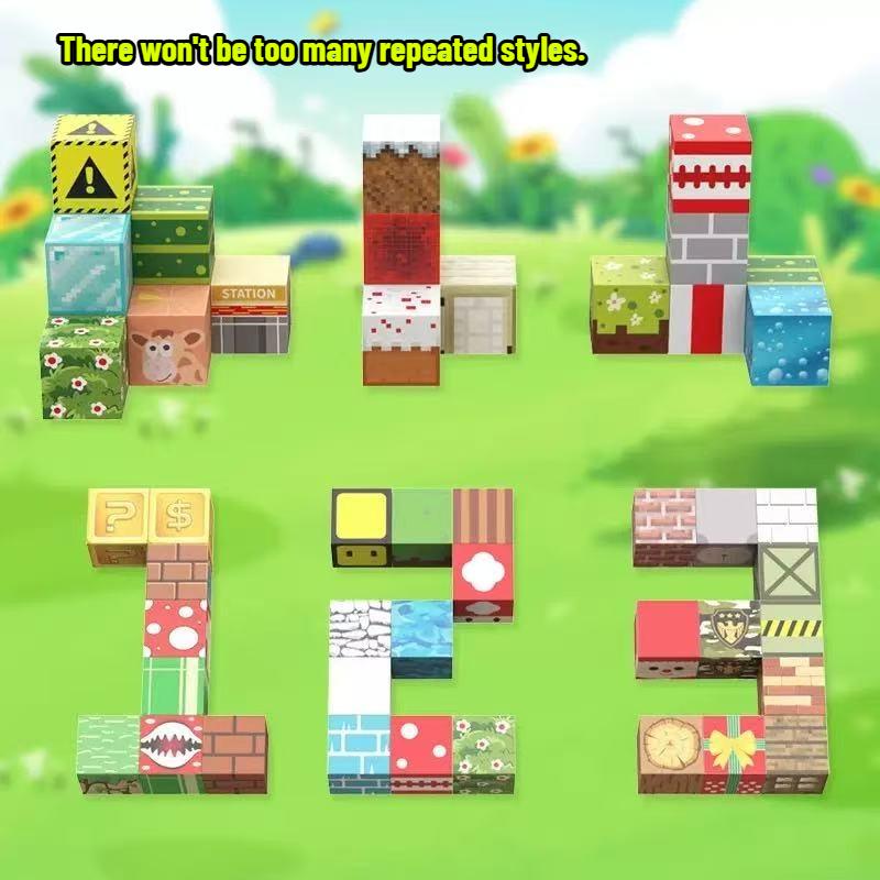 New Pattern Magnetic Building Blocks Toy Build Magnet Creative World Ideal for Boys Education children Montessori Sensory Cubes