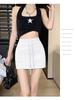 Women's Gray High-Waist Sporty Mini Skirt with Built-In Shorts - Spring/Summer A-Line Petite Skirt