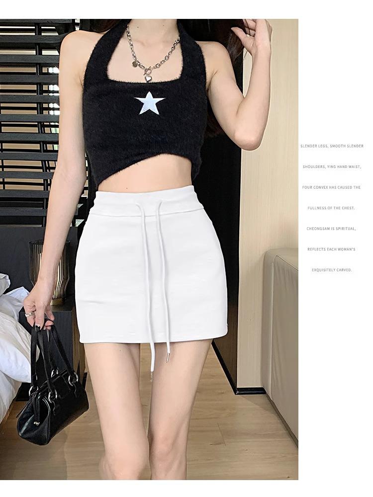 Women's Gray High-Waist Sporty Mini Skirt with Built-In Shorts - Spring/Summer A-Line Petite Skirt