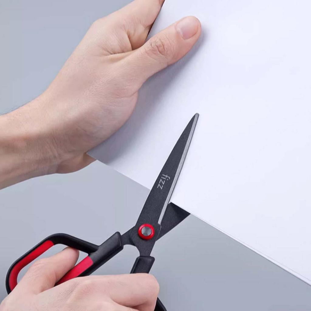 2-in-1 Multi-function Household Scissors Teflon Stainless Steel Paper Cutting Knife with Protective Cover