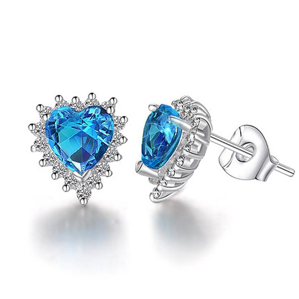 Sterling Silver S925 Zircon Six-Claw Earrings for Women