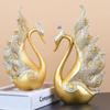 European Style Decorative Couple Swan Ornaments for Living Room, Bedroom, Office, and Entryway