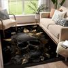 Gothic Skull Area Rug Black Gold Baroque Design Statement Floor Mat for Living Room Home Decor Luxury Alternative Art Halloween