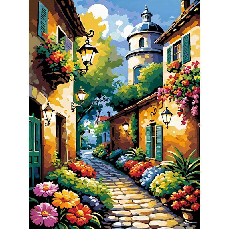 CHENISTORY Diy Painting By Numbers Town Landsape Frame Acrylic On Canvas Drawing By Numbers For Artwork Unique Gift Diy Ideas