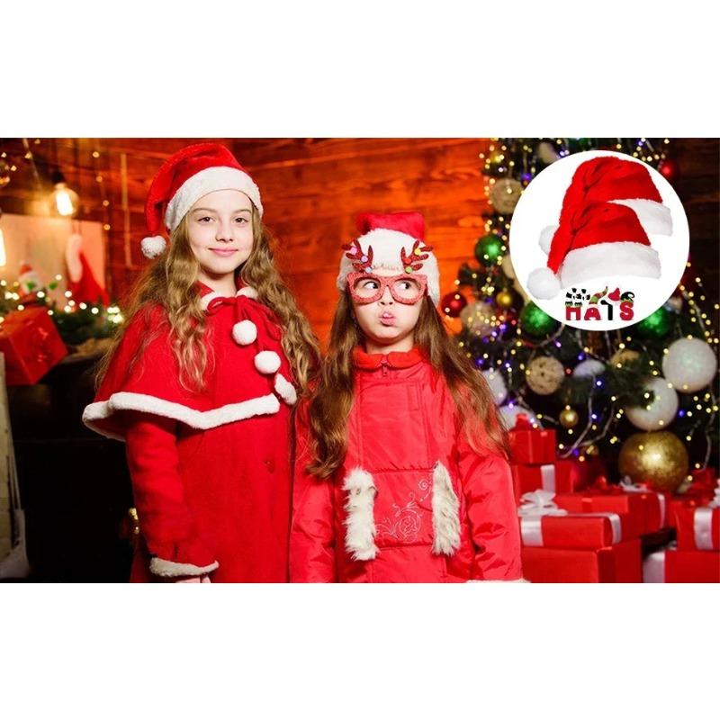 Vánoční čepice Plyšová Měkká Ultra Silná Teplá Čepice Santa Clause Silná Ultra Měkká Plyšová Čepice Santa Clause Festivalová Čepice Bavlna Samet