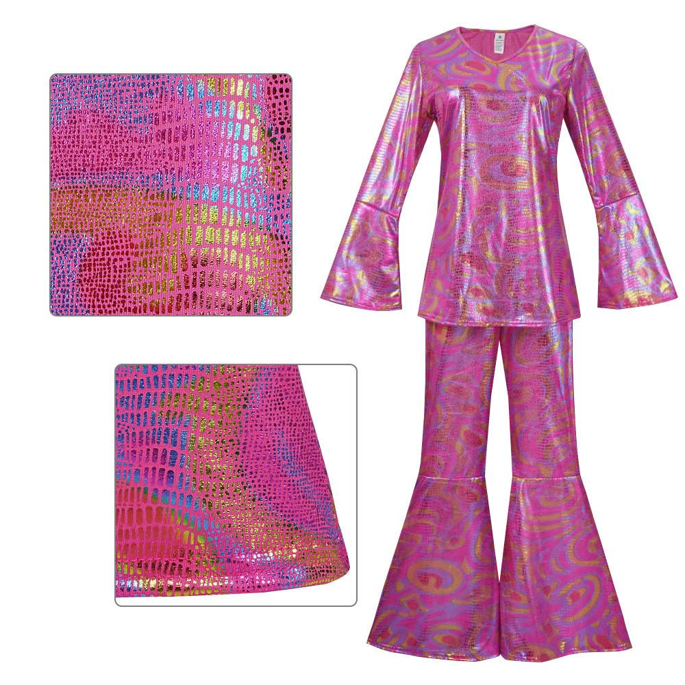 Disco Party Costume Set For Women With Polyester Fabric For Halloween And Cosplay Events