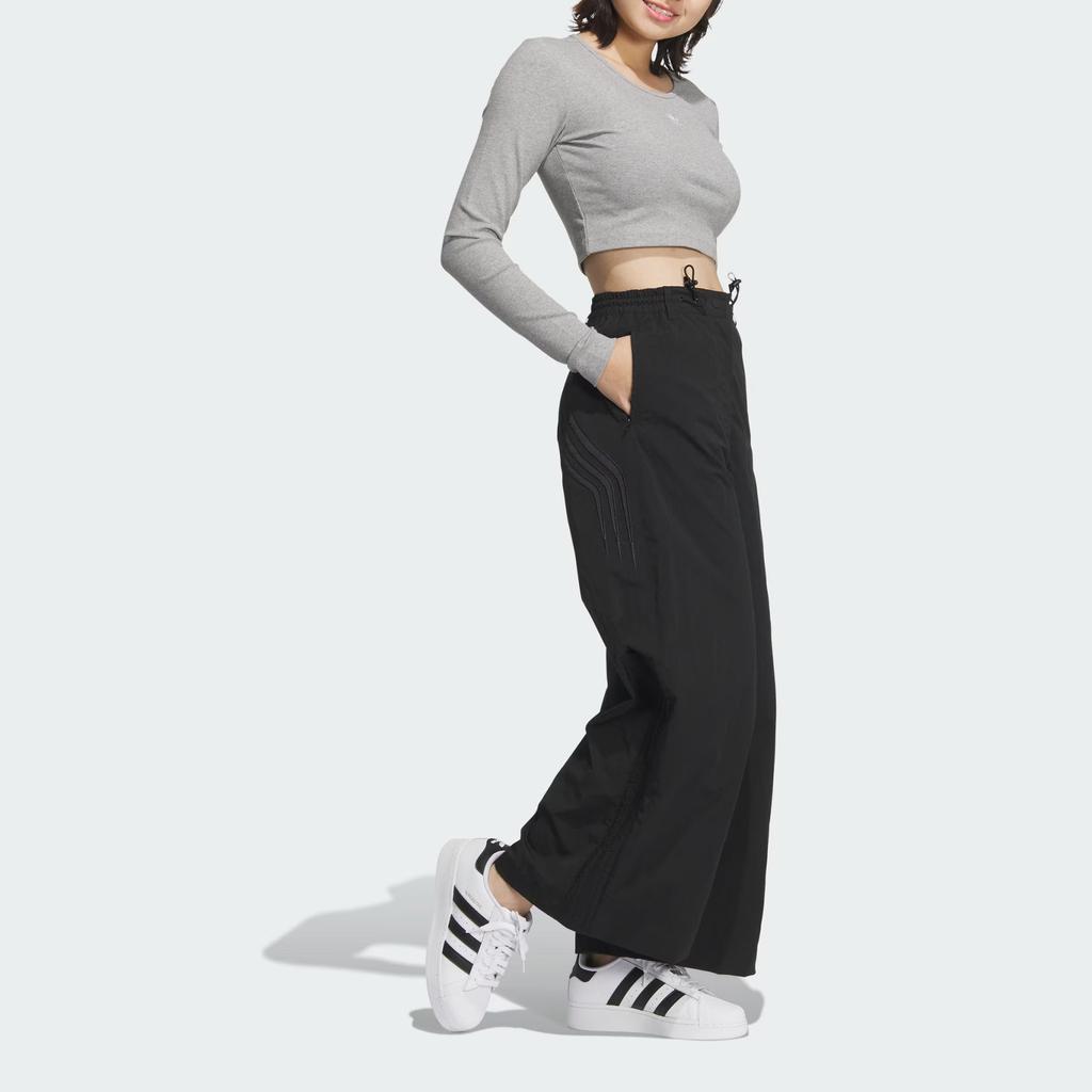 Adidas Originals Atlanta Wide Leg Track Pants Women Bottoms Black White JD6383