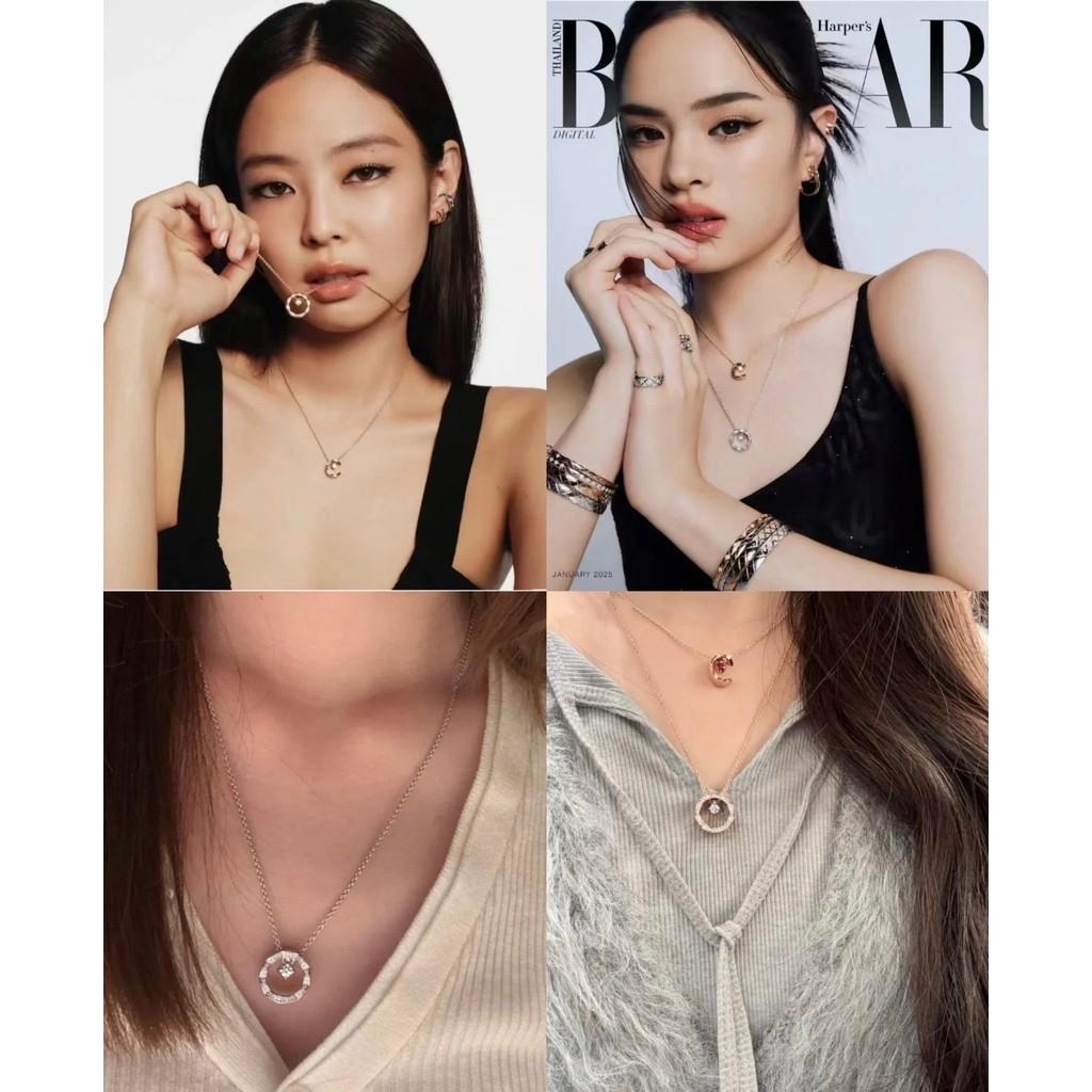 Halskette mit Rautenmuster und subgoldfarbenem Material, galvanisiert mit K-Gold, kreisförmiges Einzeldiamant-Design, verstellbare Kettenlänge, CNC-Verfahren