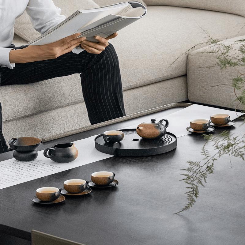Wanqiantang Autumn Mountain Kiln Glaze Ceramic Tea Set