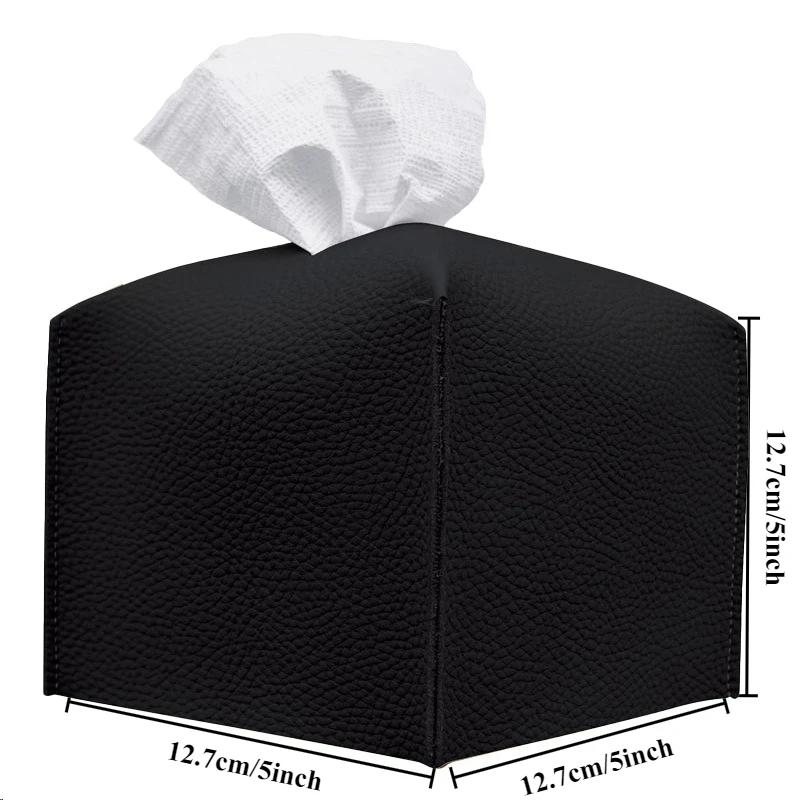 High Quality PU Leather Handbag Purse Tissue Box Holder Home Solid Color Storage Box Napkin Holder Tissue Boxes Napkin Holder