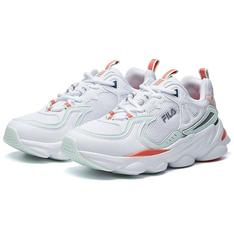 FILA Skipper Color Block Fabric Low Top Running Shoes Women sneaker White F12W021117FWG