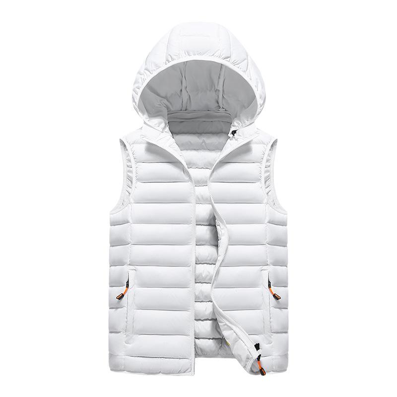 Gilet con Cappuccio da Uomo, Anti-Freddo, Ispessito, Stile Coreano, Vestibilità Slim, Gilet Senza Maniche