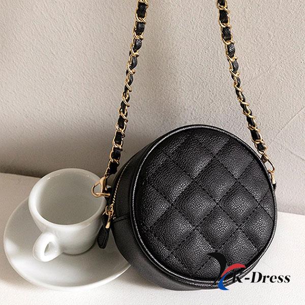 Circle Chain Quilted Mini Crossbody Bag (2 Colors)